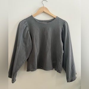 Puff sleeve crop sweater